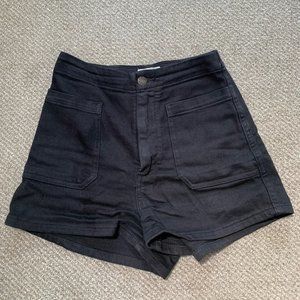 Aritzia Wilfred High Waist Shorts in Black, Size 2
